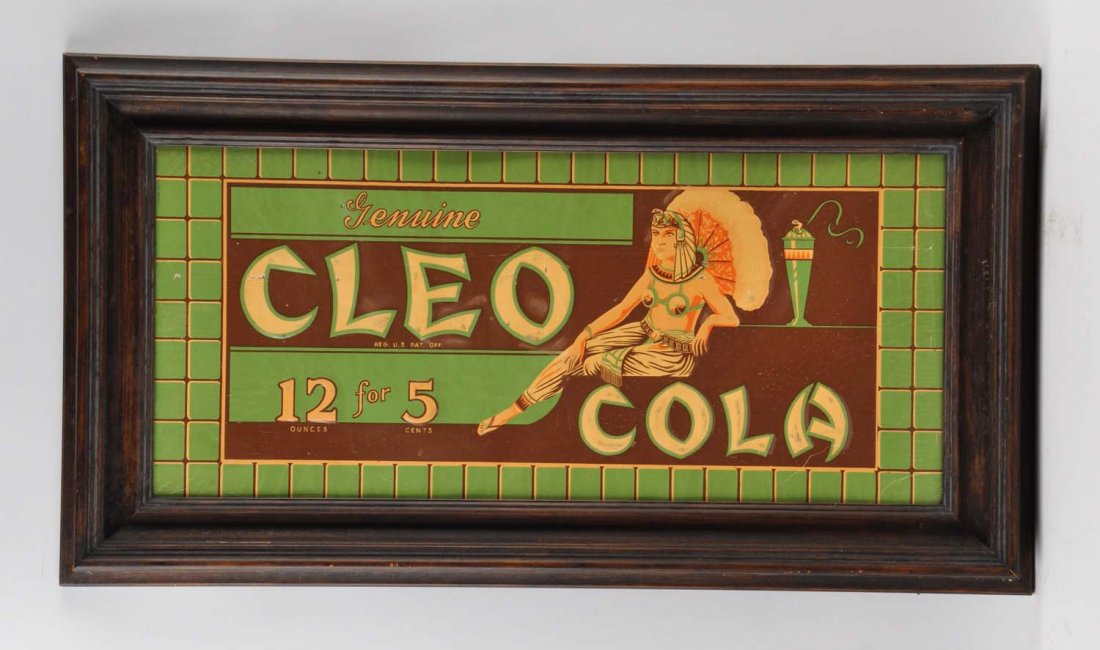 Cleo Cola Tin Embossed Advertising Sign. (1 of 1)