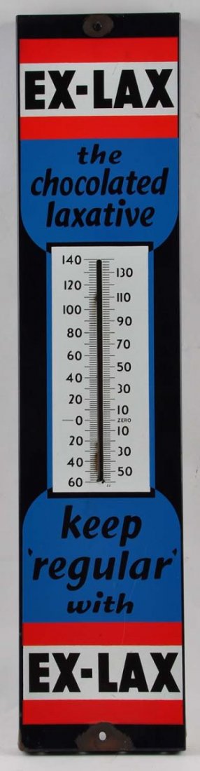 Ex-lax Porcelain Advertising Thermometer. (1 of 2)
