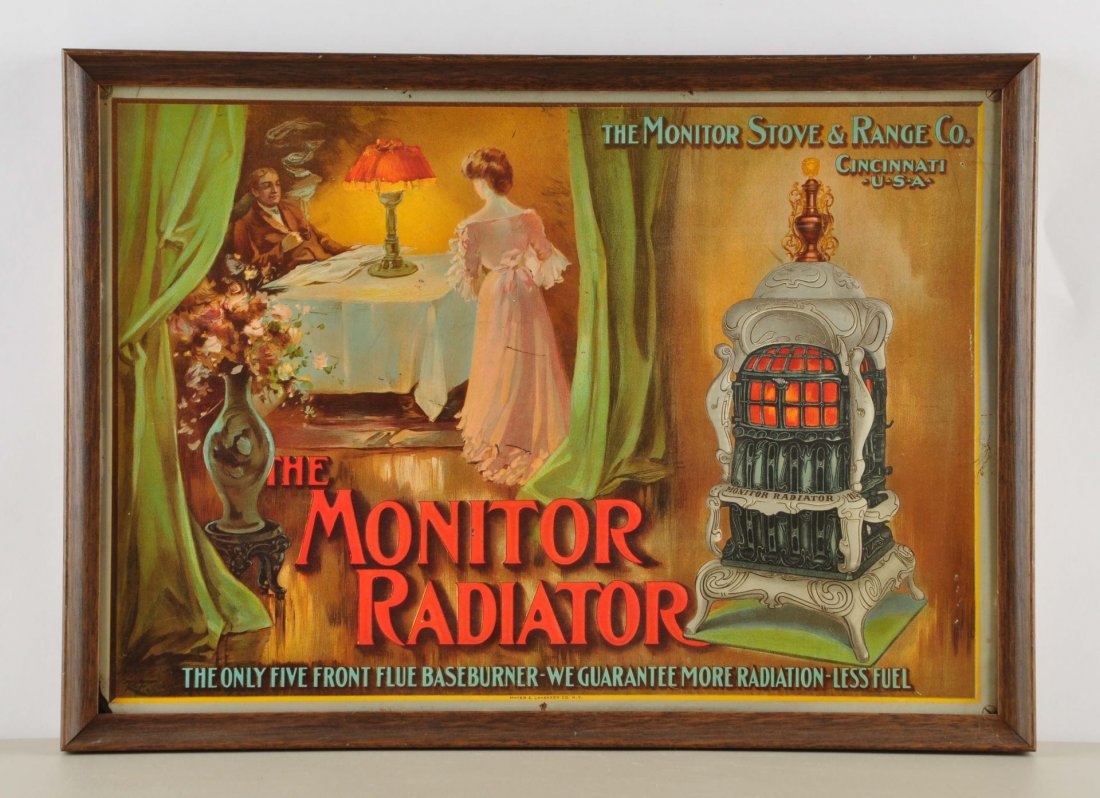 Monitor Radiator Tin Litho Advertising Sign. (1 of 1)