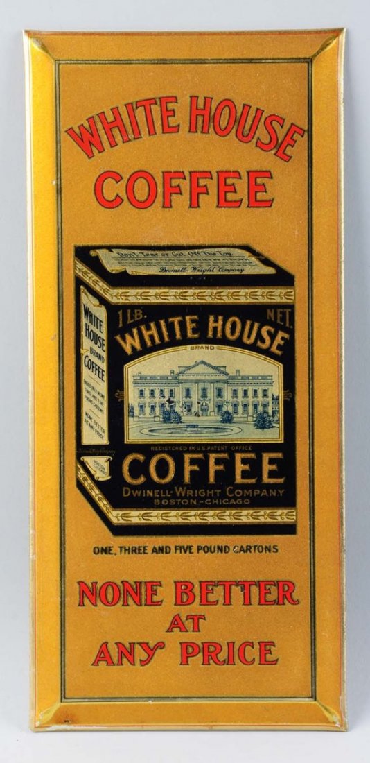 White House Coffee Tin Over Cardboard Sign. (1 of 1)