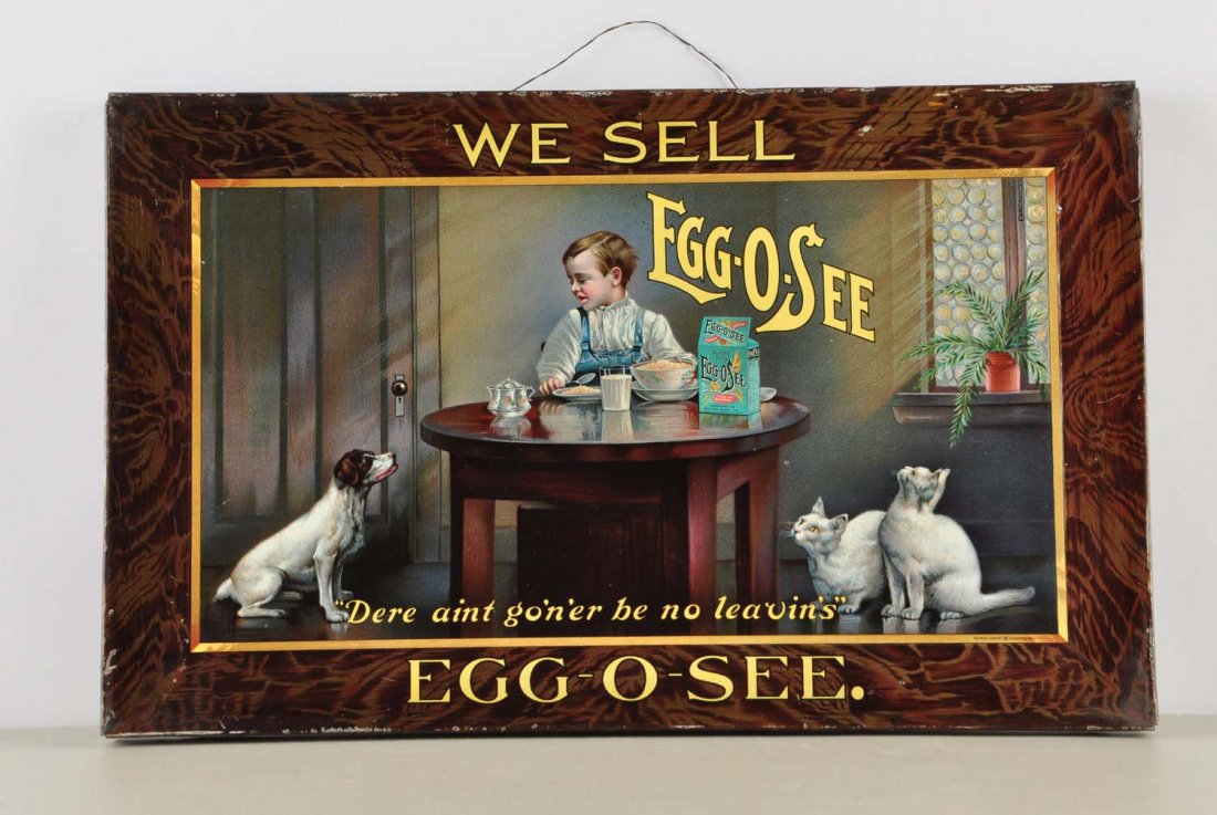 Egg-o-See Self Framed Tin Advertising Sign. (1 of 1)