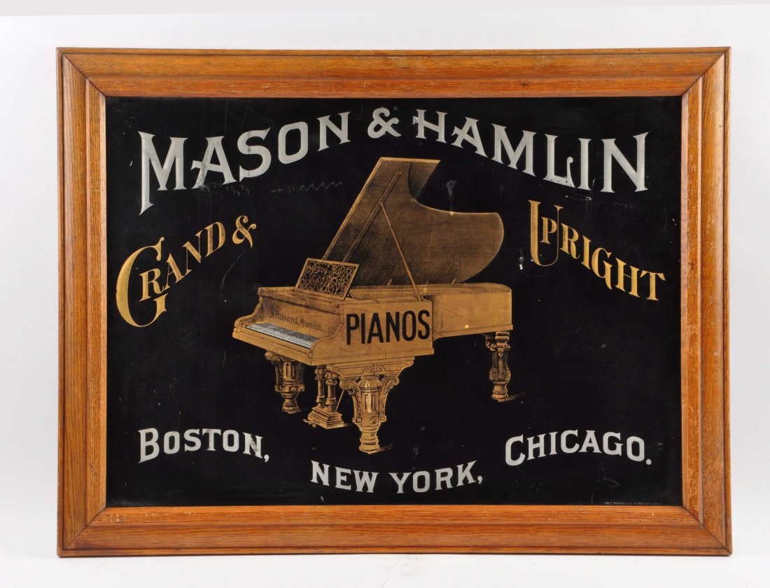 Mason&Hamlin Pianos Embossed Tin Litho Sign. (1 of 1)