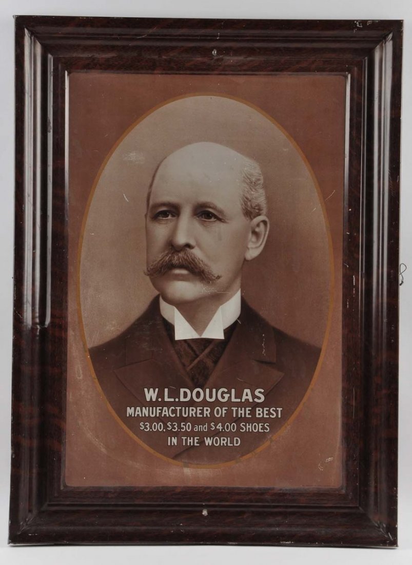 W. L. Douglas Shoes Self Framed Tin Sign. (1 of 1)