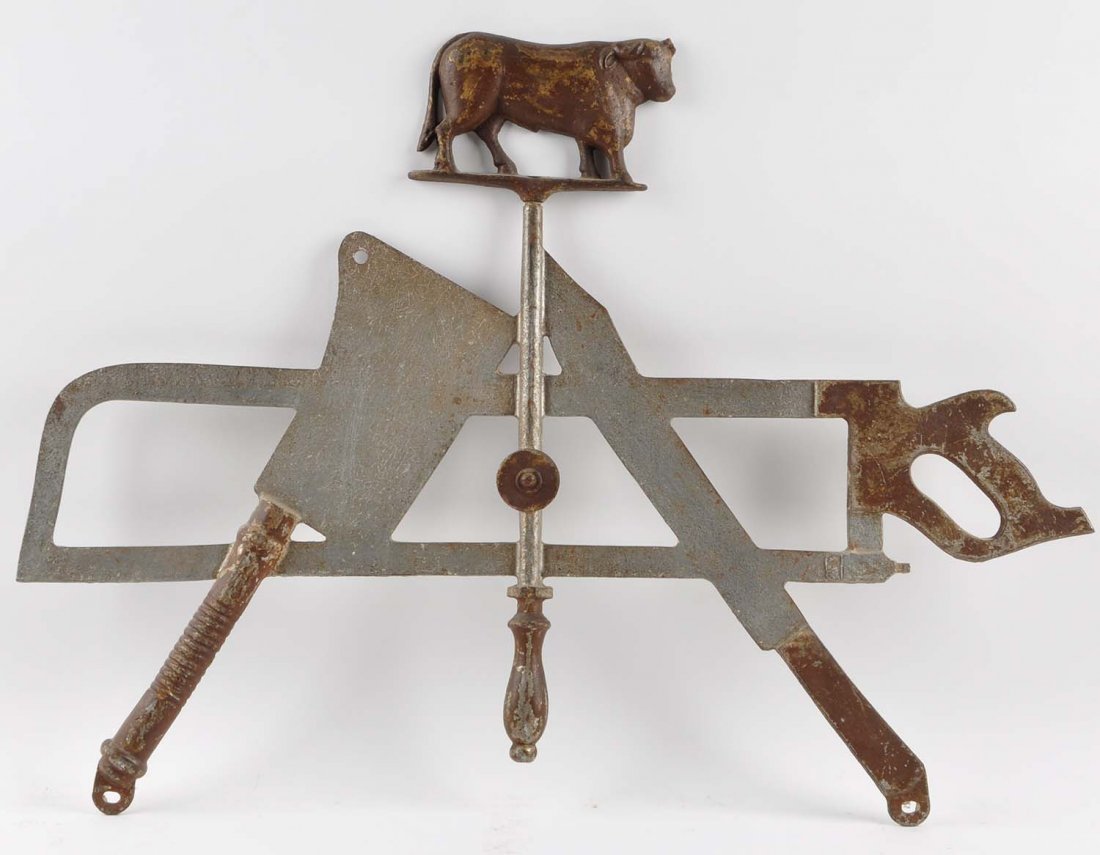 Early Folk Art Butcher Trade Sign. (1 of 2)