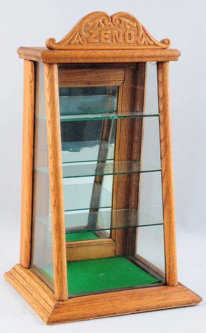 1905-1915 Zeno Gum Oak Display Case. (1 of 2)