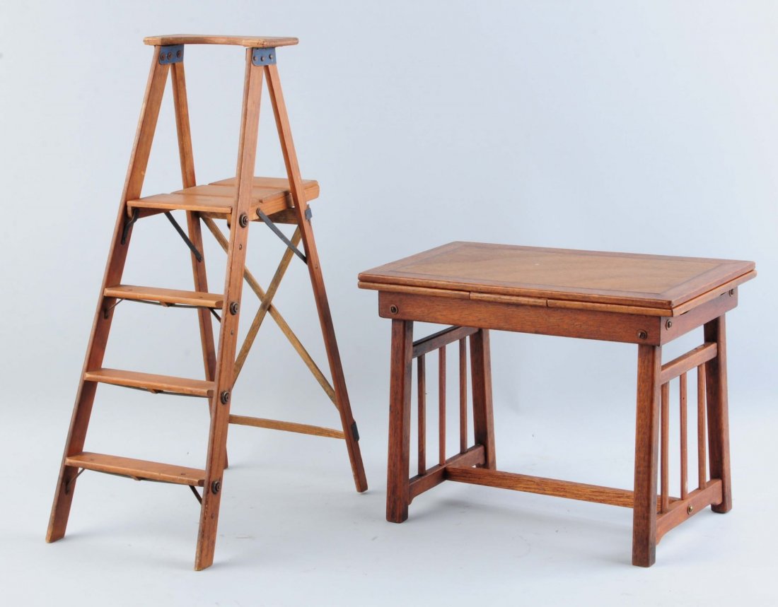 Lot Of 2: Salesman Samples Extend Table & Ladder. (1 of 2)