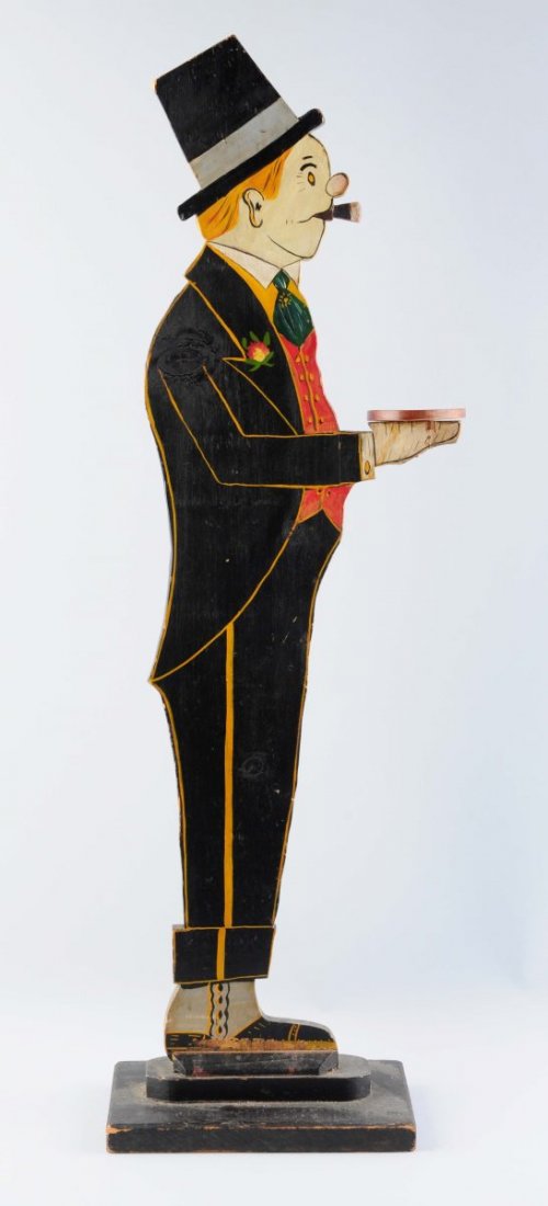 Jiggs Wooden Butler Stand With Hat (1 of 2)