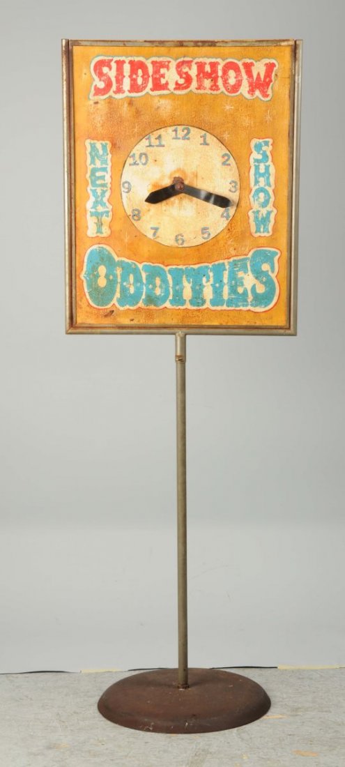 Stand Up Sideshow Carnival Clock Sign. (1 of 4)