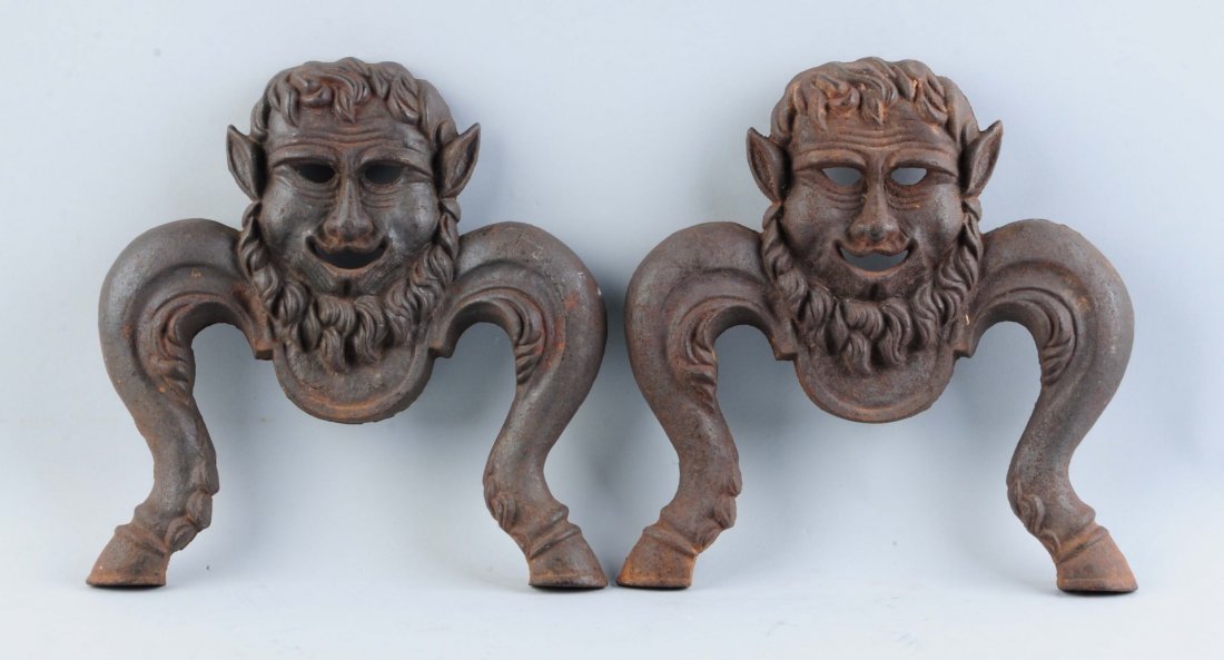 Unusual Centaur Cast Andiron Elements.: In good condition with a nice patina. Condition (Excellent). Size Each : 12 -1/4" L.