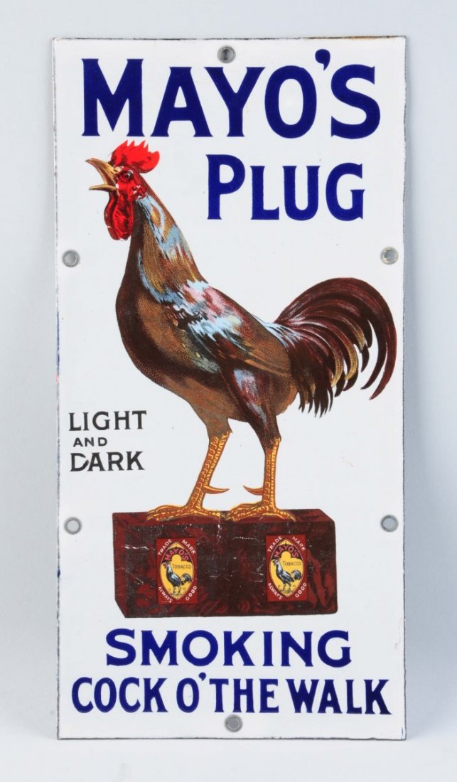 Mayo's Plug Tobacco Porcelain Sign. (1 of 1)