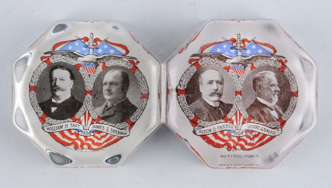 Lot Of 2: Parker & Taft Glass Paper Weights. (1 of 1)