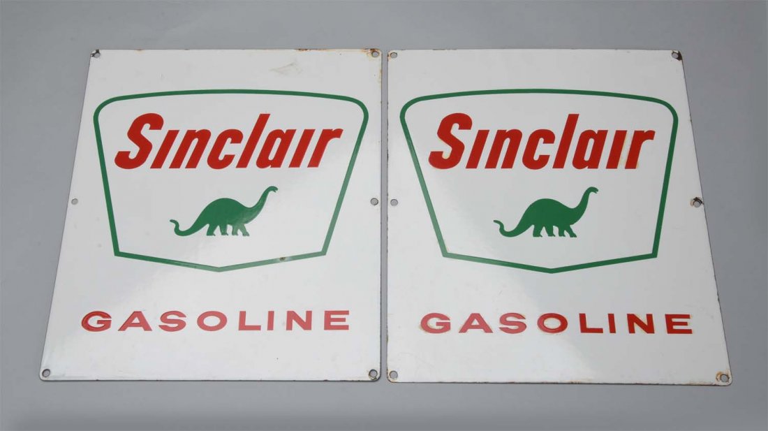 Lot of 2: Sinclair Gasoline with Dino Logo Sign. (1 of 1)