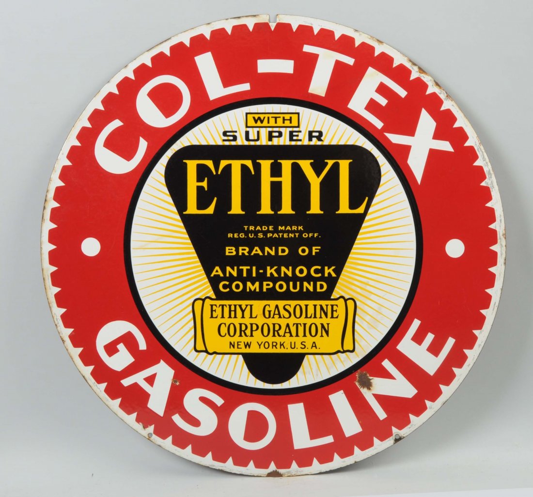 Col-Tex Gasoline with Super Ethyl Logo Sign. (1 of 2)