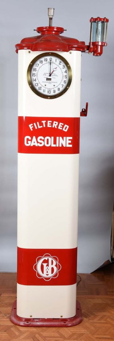 G & B Model #105 Clockface Gas Pump. (1 of 3)