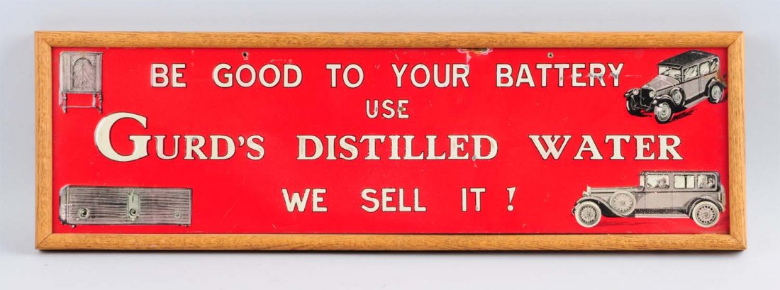 Gurd's Distilled Water with Auto Graphics Sign. (1 of 1)