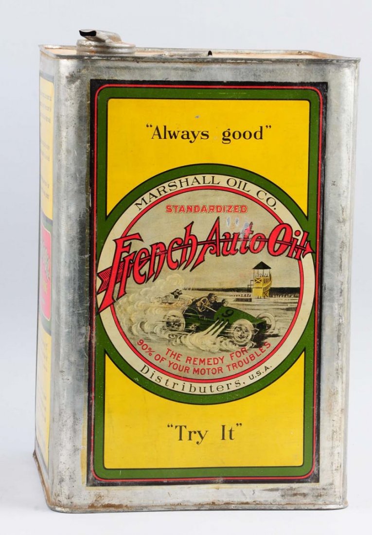 Marshall Oil Co. French Auto Oil Five Gallon Can. (1 of 2)
