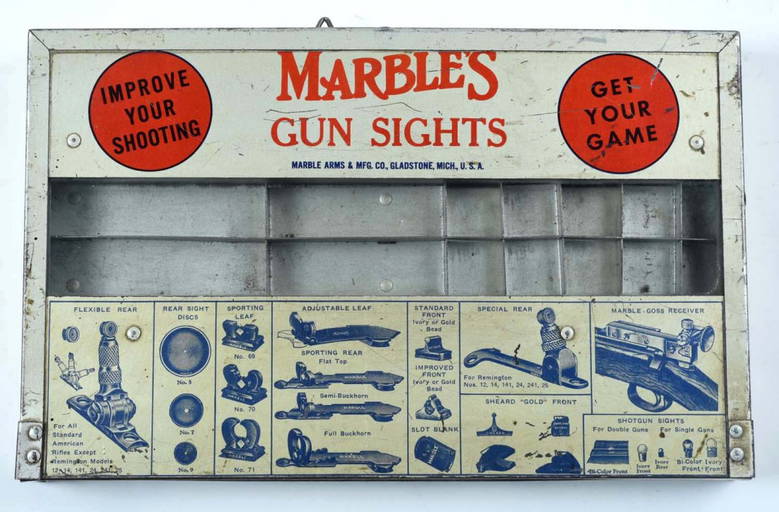 Marbles Gun Sights Factory Store Display.
