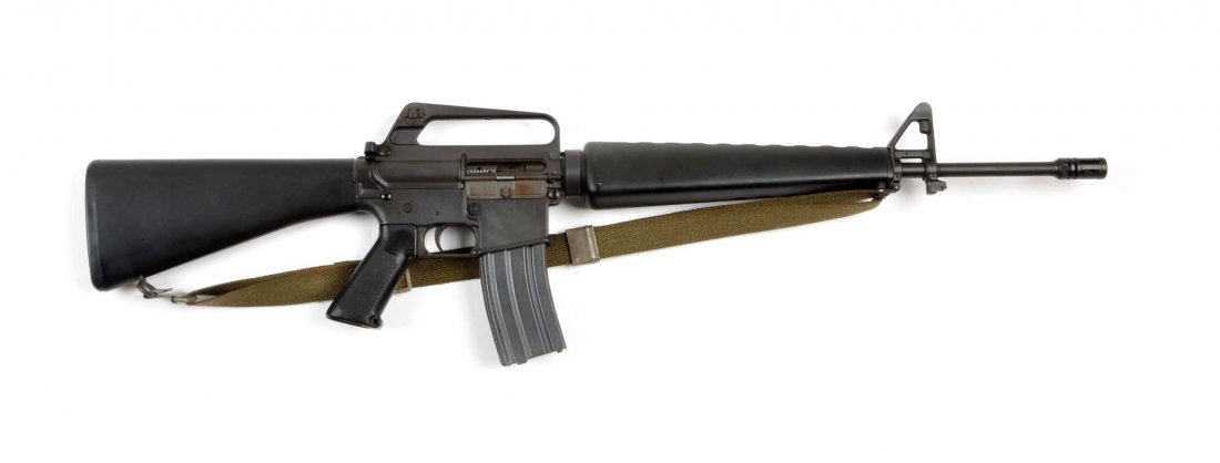 Colt AR-15 Model SP1 Semi Automatic Rifle (M).: Serial # SP21441 .223 cal, Barrel length 20". Standard Colt military style AR-15 Semi Automatic, magazine fed, with minor storage wear. Near new inside and out.