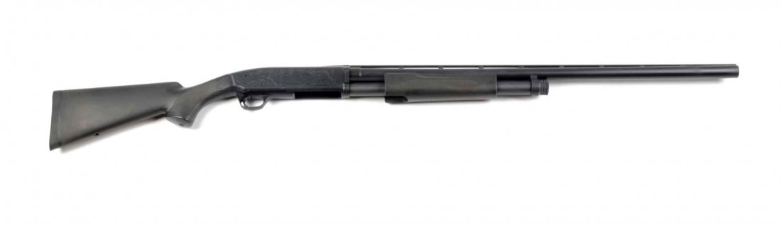 Browning 10 Gauge Pump Action Shotgun (M).: Serial # 28806NWT92 Barrel length 32". Caliber 10 bore. Pump action shotgun features full vent rib with single bead sight, matte finish, engraved frame, and black composite stocks. Near new inside and