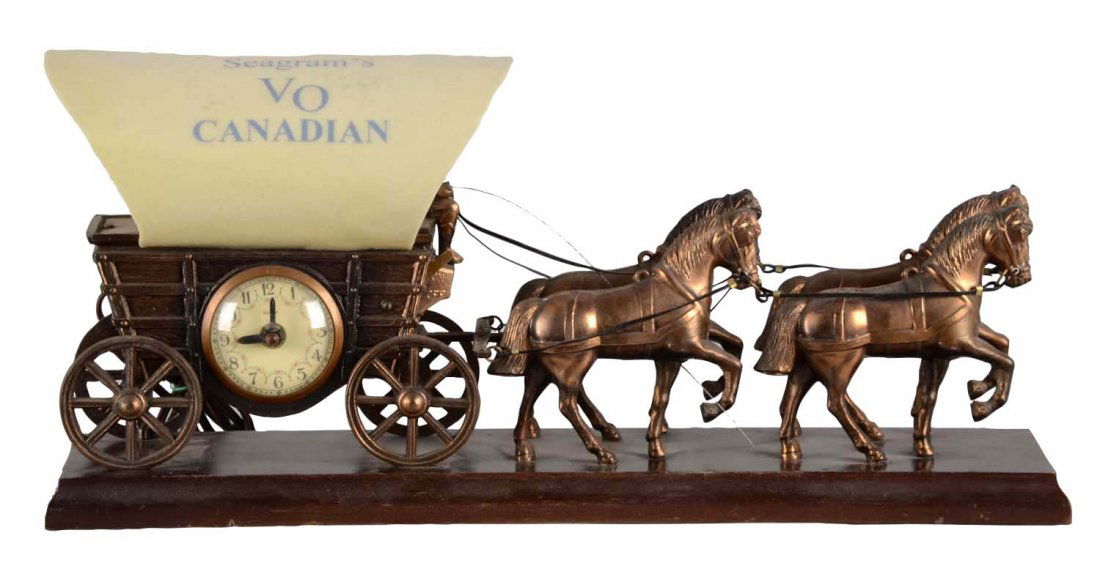 Seagram's Copper Covered Wagon Clock (1 of 2)