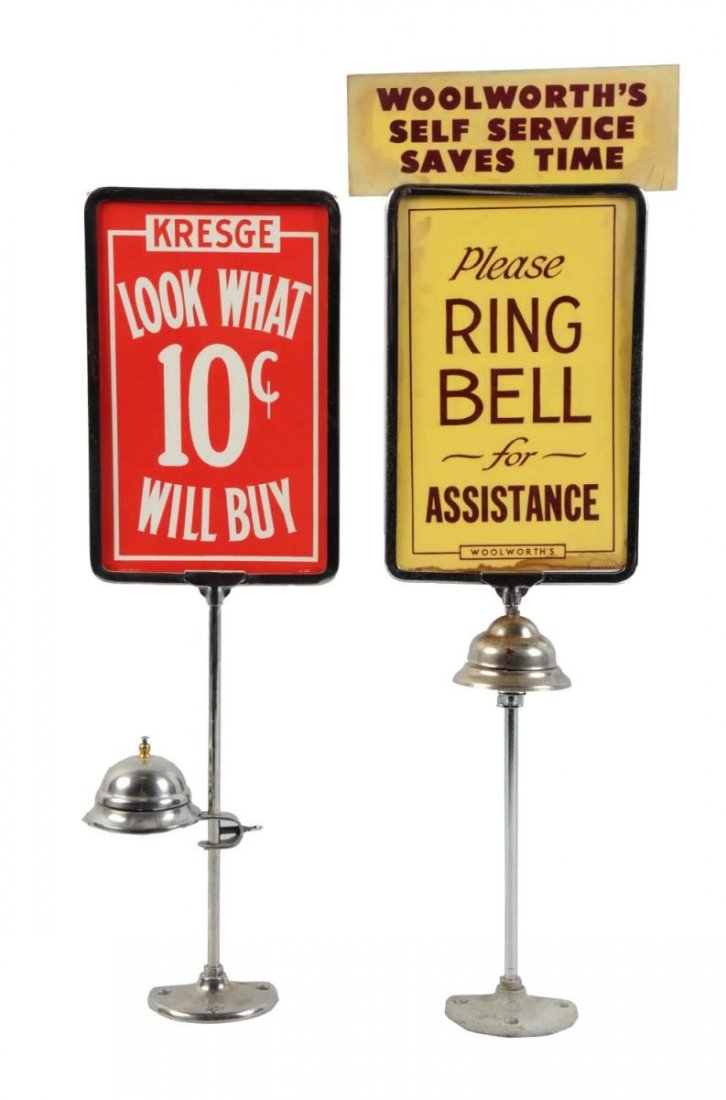 Lot Of 2: Store Service Bells On Stands (1 of 2)