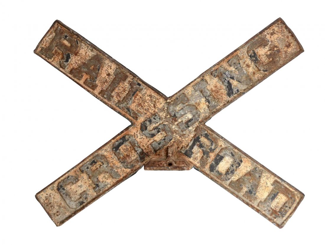 Large Cast Iron Railroad Crossing Sign (1 of 2)