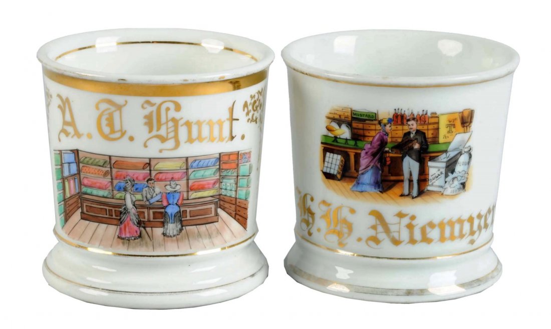 Lot Of 2: Shaving Mugs - Fabric & Grocery Stores (1 of 2)