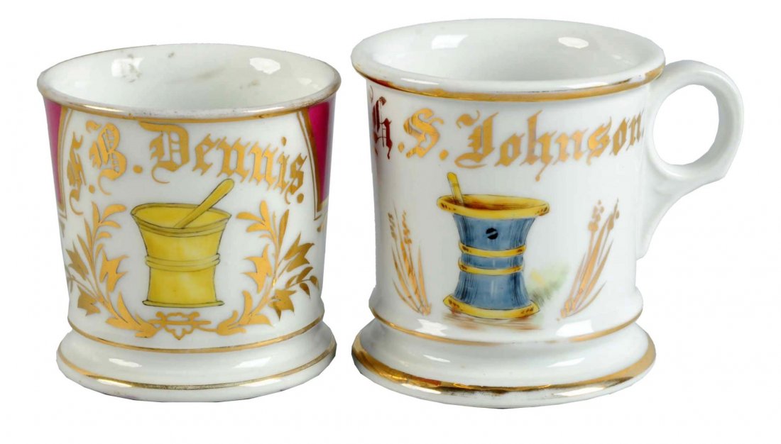 Lot Of 2: Shaving Mugs - Mortar And Pestles (1 of 3)