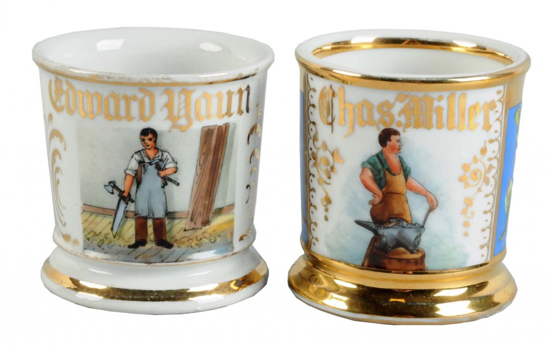 Lot Of 2: Shaving Mugs - Workmen (1 of 2)
