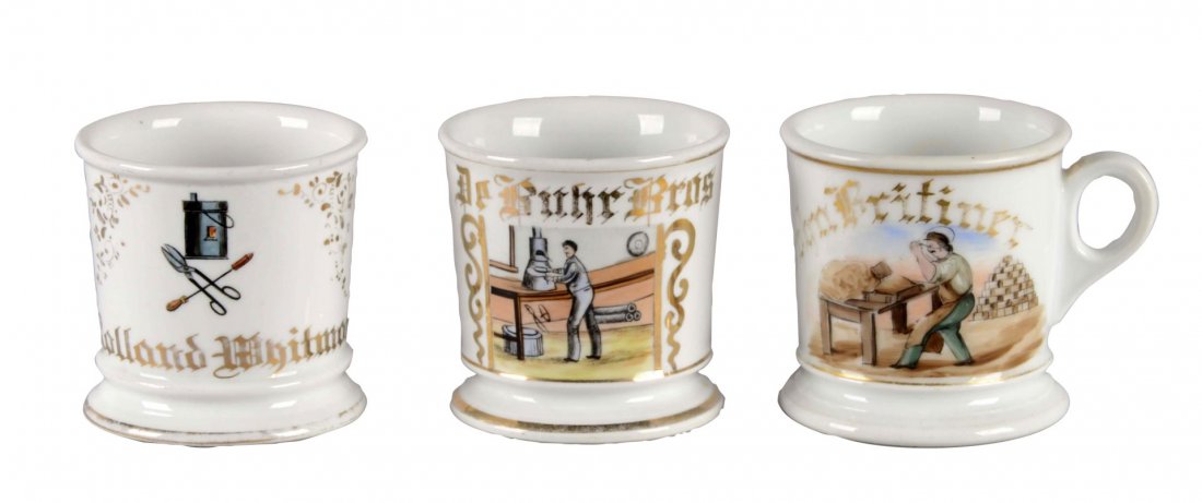 Lot Of 3: Workmen Occupational Shaving Mugs (1 of 2)