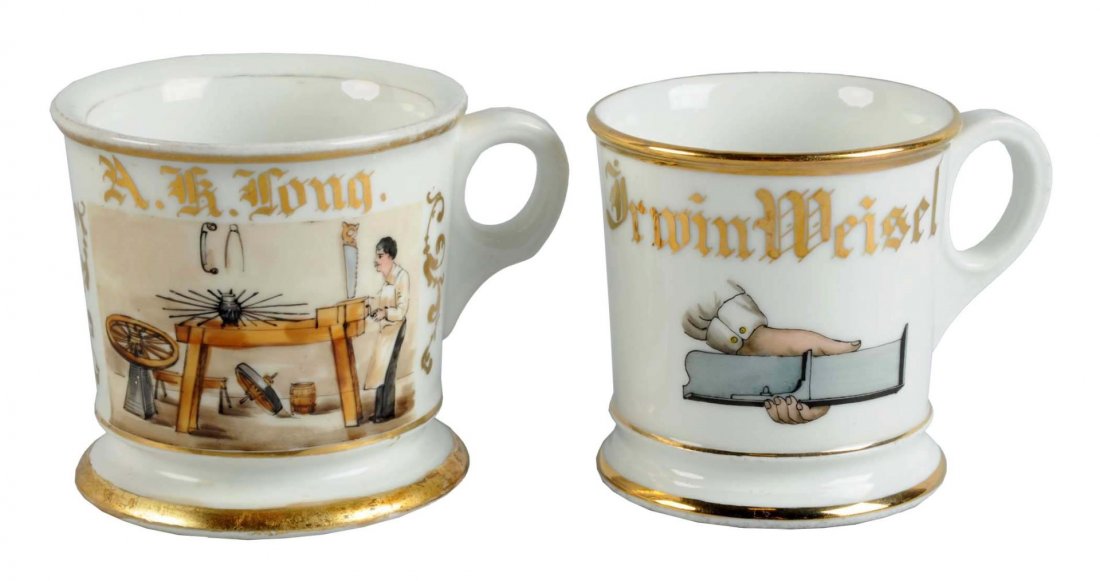 Lot Of 2: Shaving Mugs - Wheelwright And Tool (1 of 2)