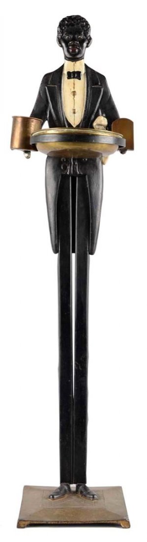 Cast Iron Black Americana Butler Smoking Stand (1 of 2)