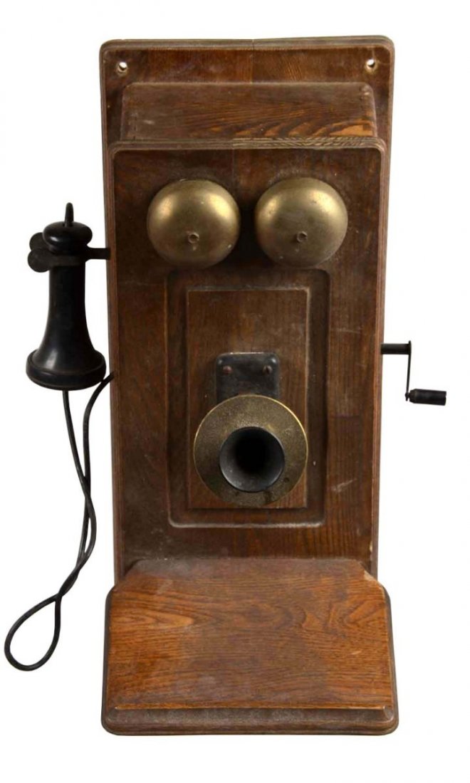 Early Oak Wall Mount Telephone (1 of 2)
