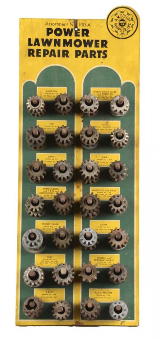 Vintage Lawn Mower Parts Display Board (1 of 1)