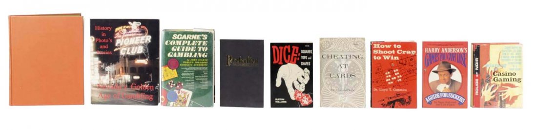 Lot Of 9: Contemporary Gambling Theme Books: Including 1 - Scarne's Complete Guide To Gambling by John Scarne 1961, 1 - Protection The Sealed Book by Joseph E. Meyer 10th Edition 1999, 1 - Dice: Squares, Tops, and Shapes by Burton Williams 1982,