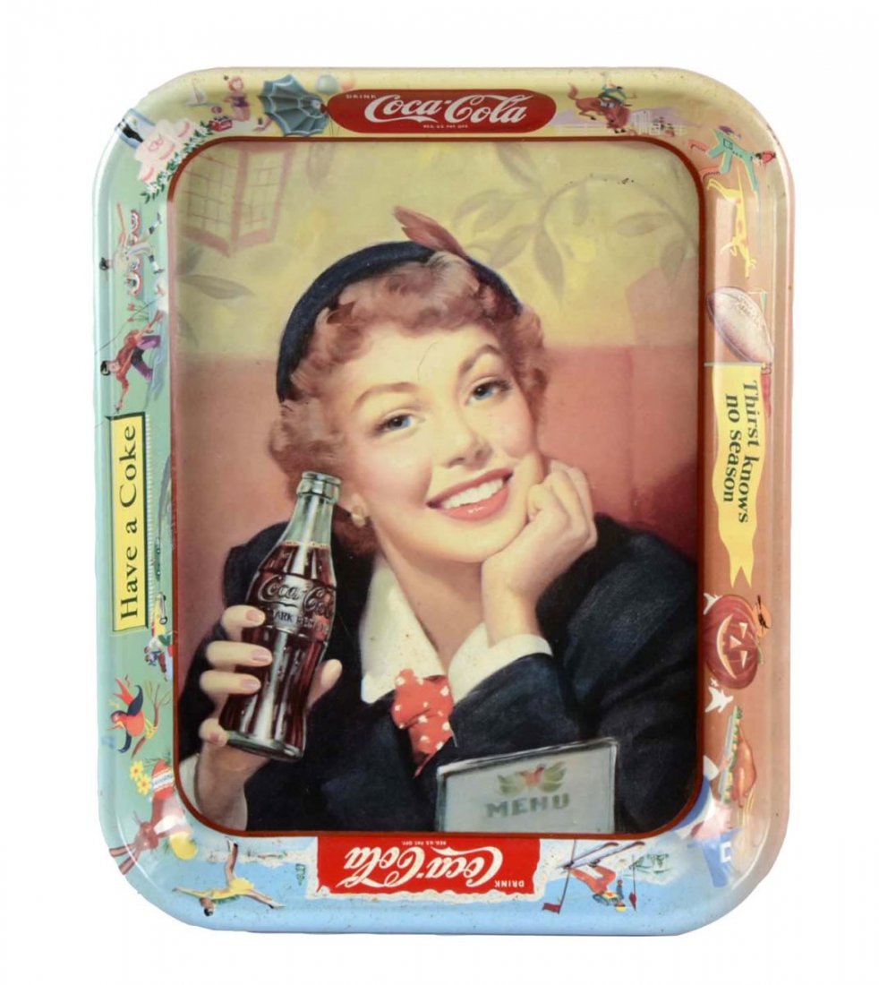 Coca Cola Menu Girl Tin Serving Tray (1 of 1)