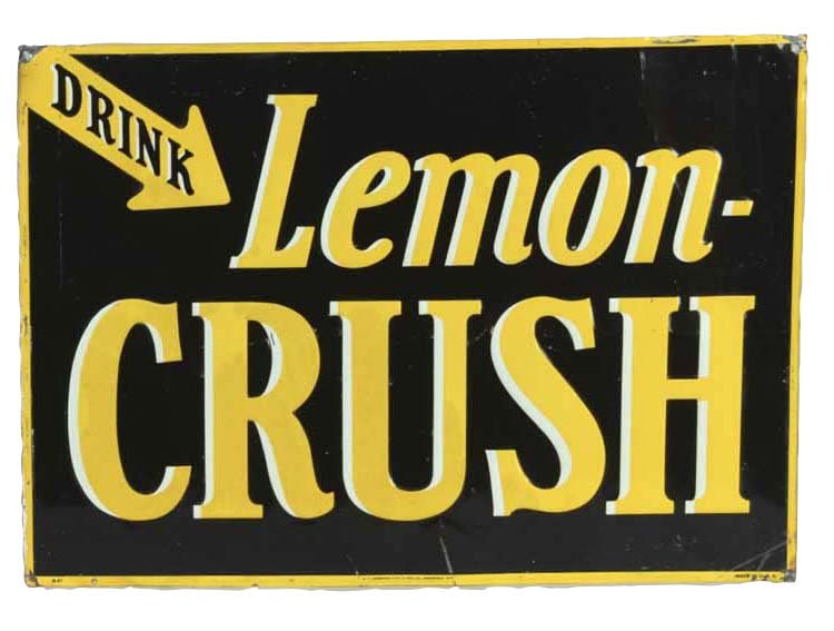 Lemon Crush Tin Soda Advertising Sign (1 of 2)