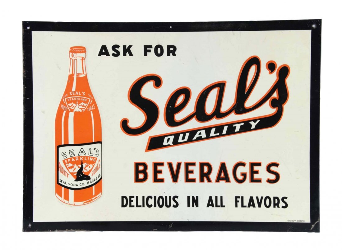 Seal's Quality Beverages Tin Advertising Sign (1 of 2)