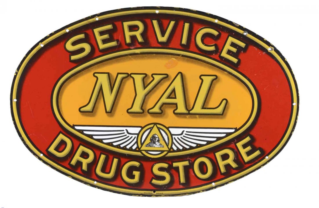 Nyal Service Drug Store Porcelain Advertising Sign (1 of 3)