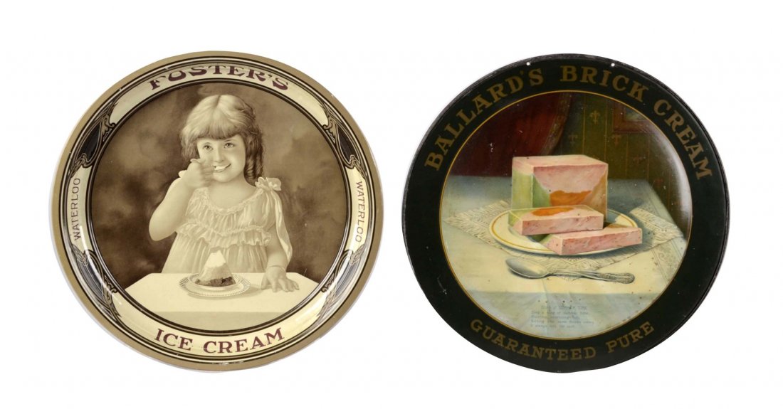 Lot Of 2: Ice Cream Round Advertisement Signs (1 of 2)