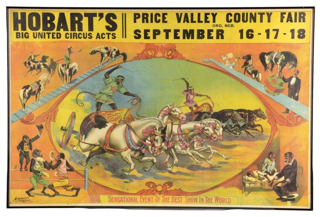 Hobart's Circus Advertising Poster In Frame (1 of 1)