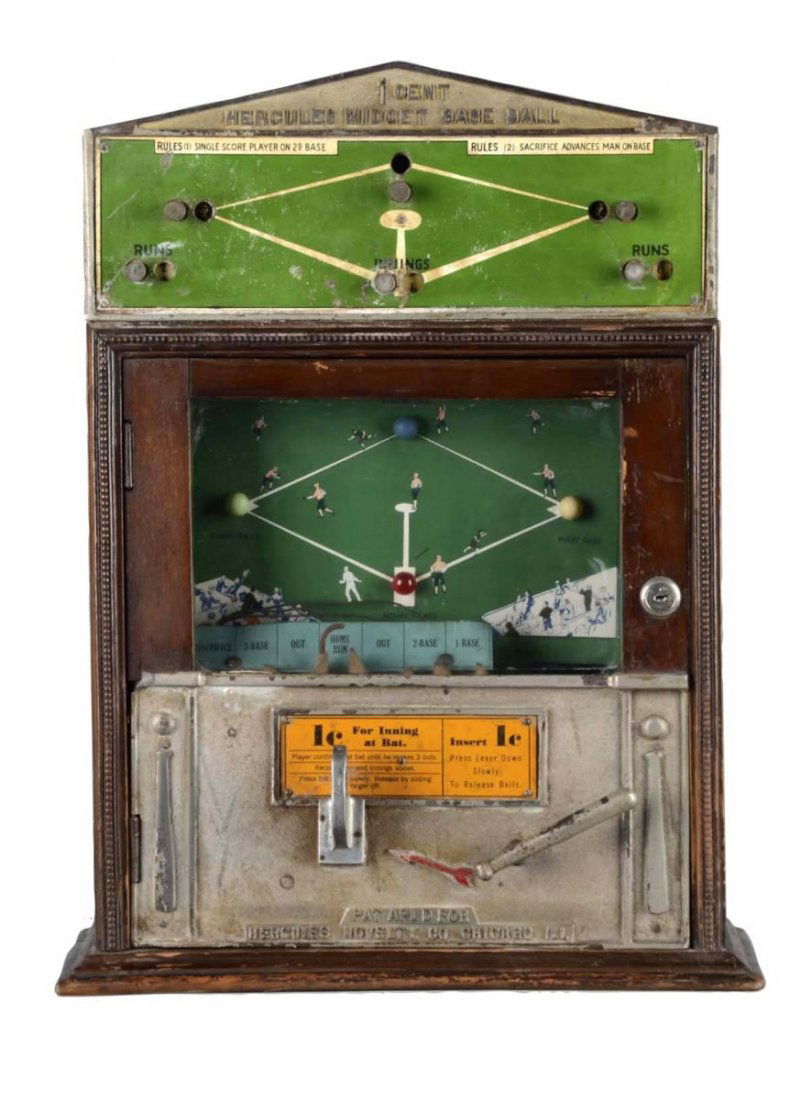 1¢ Hercules Midget Base Ball Amusement Machine (1 of 5)