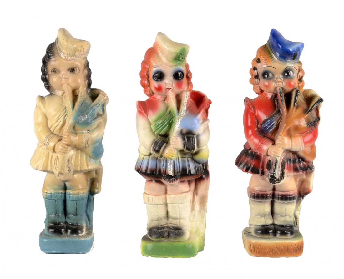 Lot Of 3: Carnival Prize Highland Lass Chalkware (1 of 2)