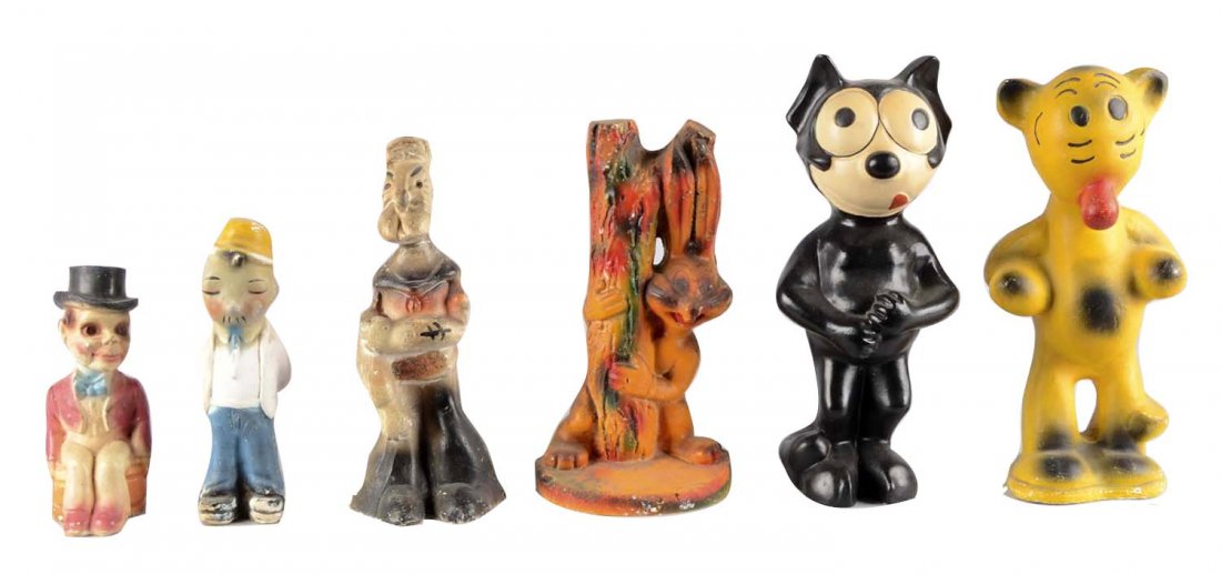 Lot Of 6: Various Carnival Chalkware Statues (1 of 2)