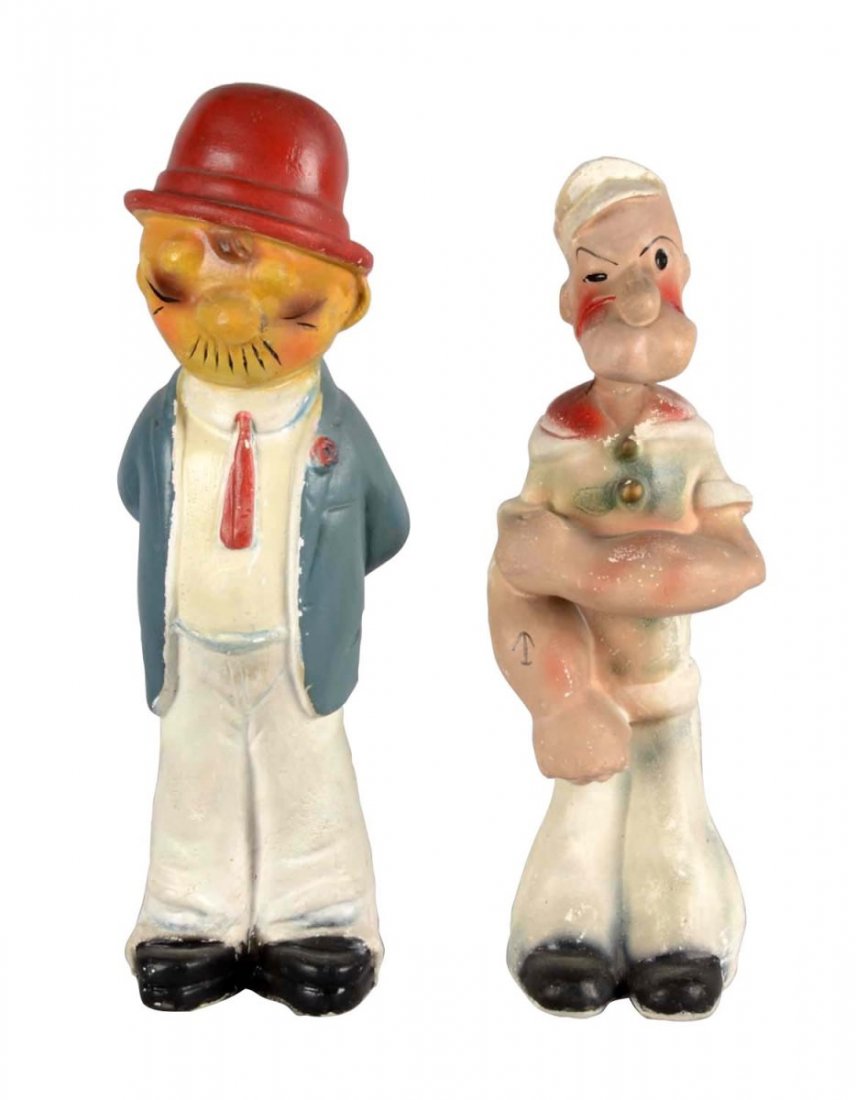 Lot Of 2: Popeye And Wimpy Carnival Chalkware (1 of 2)