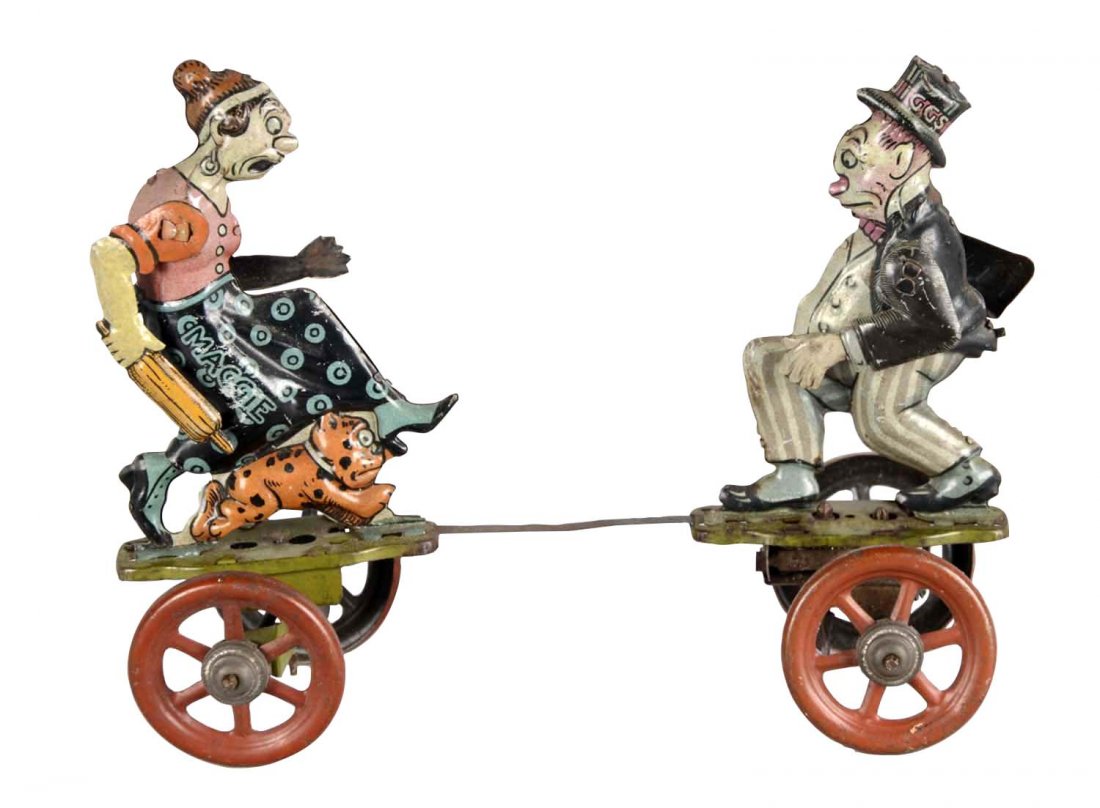 Mechanical Tin Lithograph Maggie And Jiggs Toy (1 of 2)