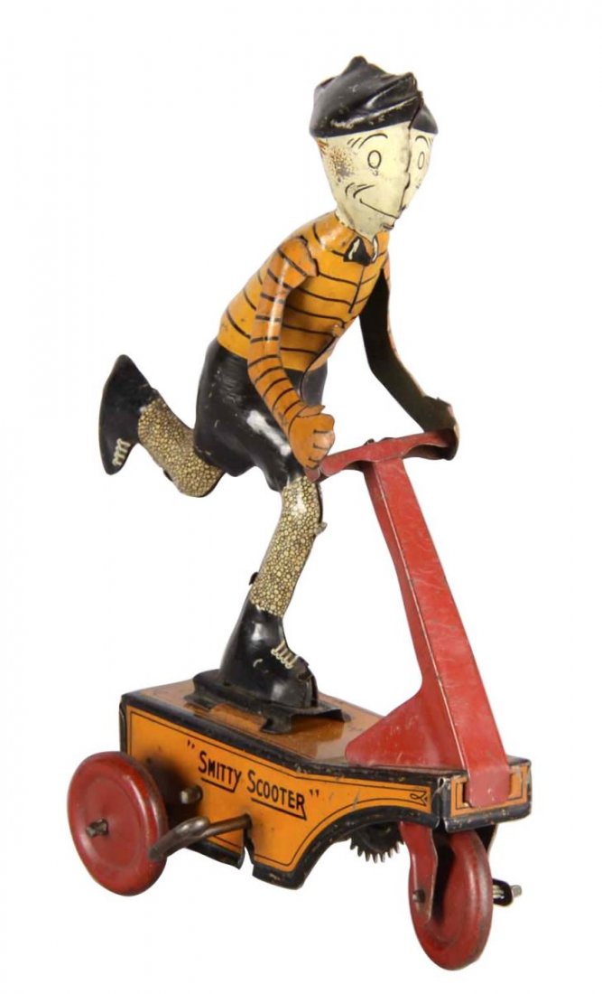 Marx Smitty Scooter Mechanical Tin Lithograph Toy (1 of 2)