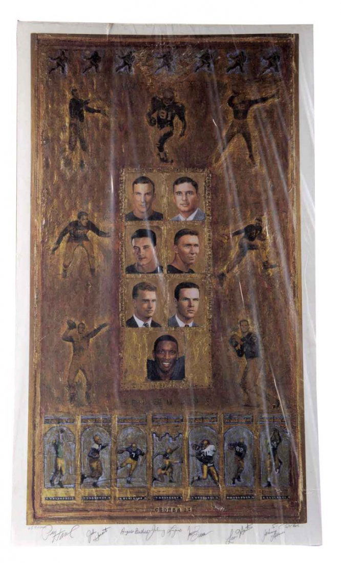 Signed Notre Dame Heisman Winners Lithograph (1 of 3)