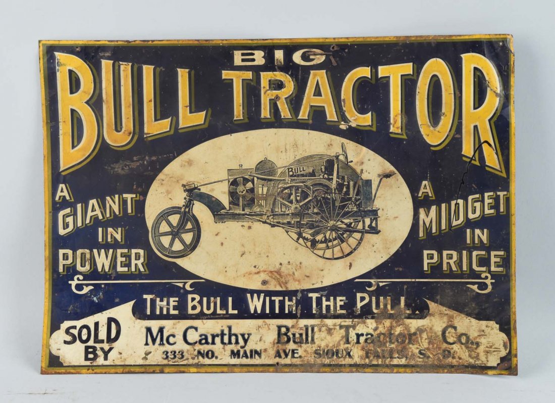 Big Bull Tractor Embossed Tin Sign. (1 of 1)