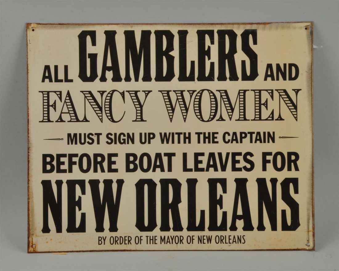New Orleans Gamblers Tin Sign. (1 of 2)
